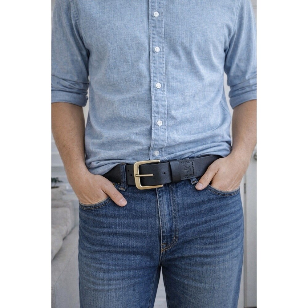 Timberland Leather Belt Mens 40 Black Genuine Leather Casual Work Belt